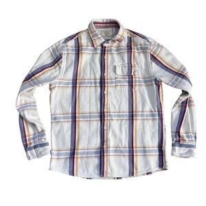 THE NORMAL BRAND Mountain Regular Fit Flannel Shirt In White Plaid Size M